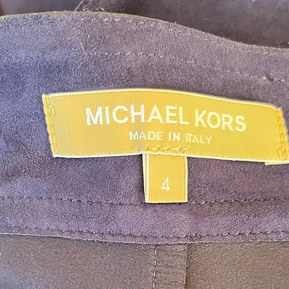 Michael Kors Indigo Blue Italian Lamb Suede Skirt 4 NEW
